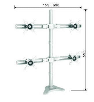 TygerClaw 10" to 24" Quad-Arm Desk Mount