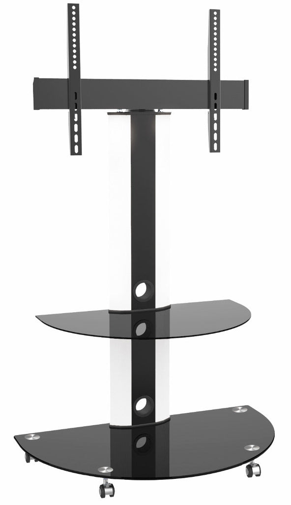 (Refurbished)TygerClaw "LCD84113BLK" Superior TV Cart with Glossy Glass Base and AV Componet Shelf