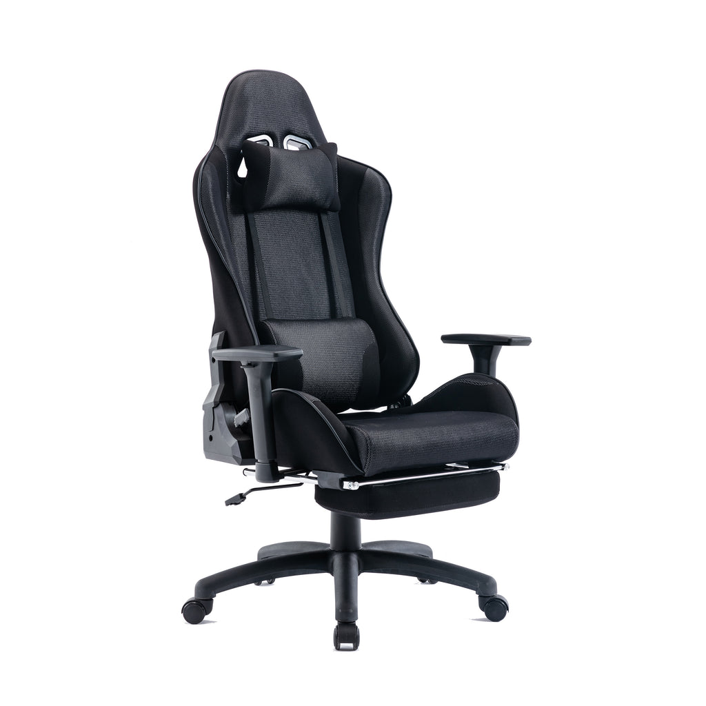 TygerClaw Gaming Chair with Lumbar Pillow and Leg Rest