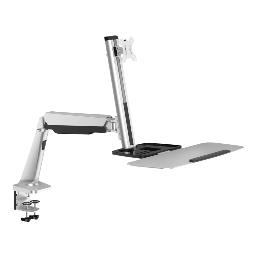 TygerClaw Single Monitor Gas Spring Desk-Mounted Sit-Stand Workstation