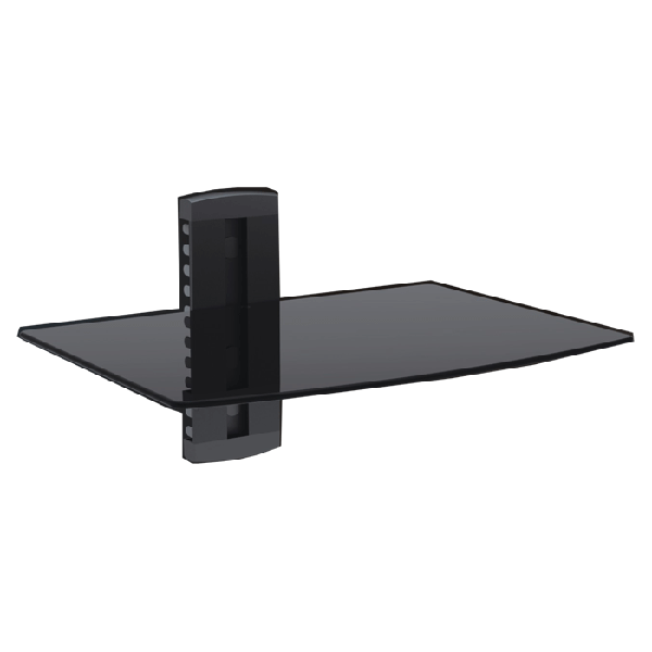 TygerClaw Single Layer DVD Stand with Black Color Glass