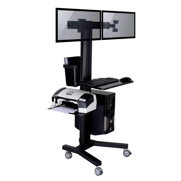 TygerClaw Mobile 2 TVs Stand with PC holder