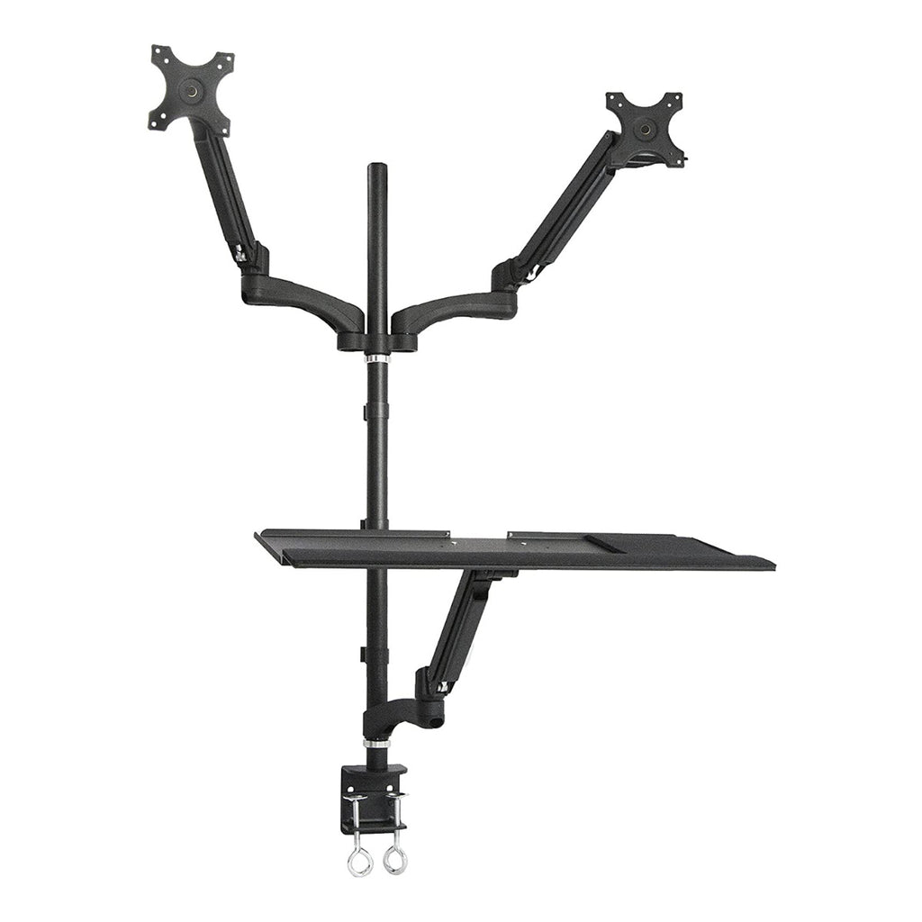 TygerClaw "TYDS10022AABLK" Gas Spring Sit-Stand Workstation for Dual Monitors