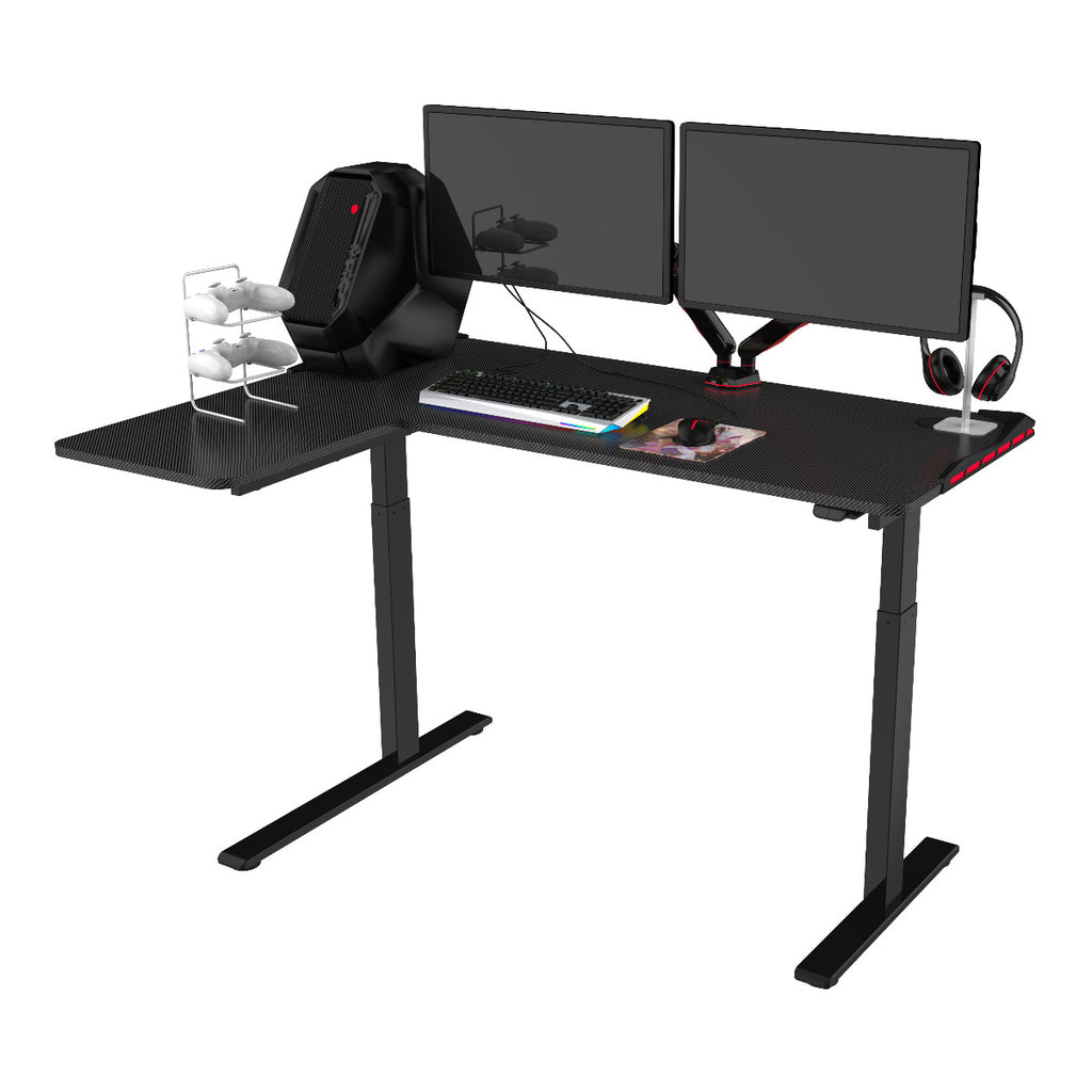 TygerClaw L-Shape Gaming Sit-Stand Desk