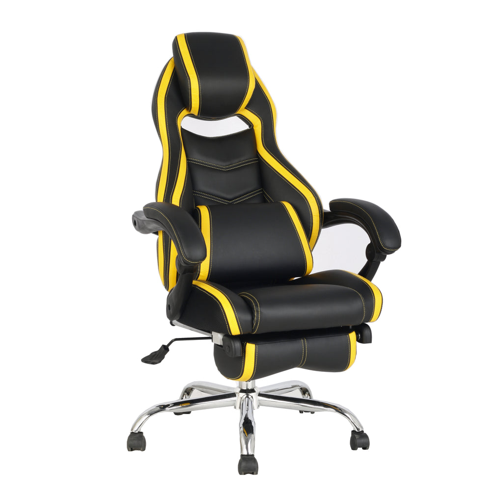 TygerClaw Executive High Back PU Leather Office Chair (Yellow)